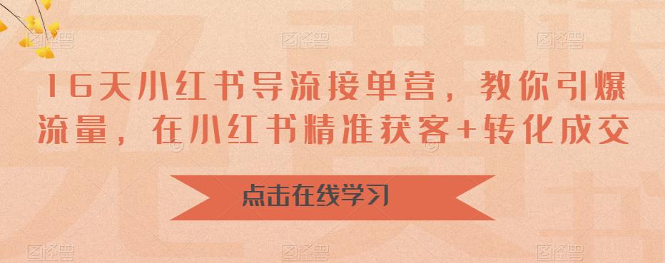 16天-小红书 导流接单营，教你引爆流量，在小红书精准获客+转化成交创学金矿——2025年领先的创业与教育知识付费平台创学金矿· 知识付费平台
