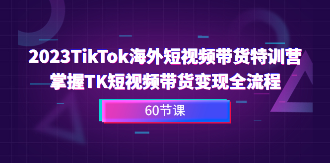 2023-TikTok海外短视频带货特训营，掌握TK短视频带货变现全流程（60节课）创学金矿——2025年领先的创业与教育知识付费平台创学金矿· 知识付费平台