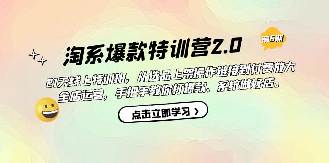 淘系爆款特训营2.0【第六期】从选品上架到付费放大 全店运营 打爆款 做好店创学金矿——2025年领先的创业与教育知识付费平台创学金矿· 知识付费平台