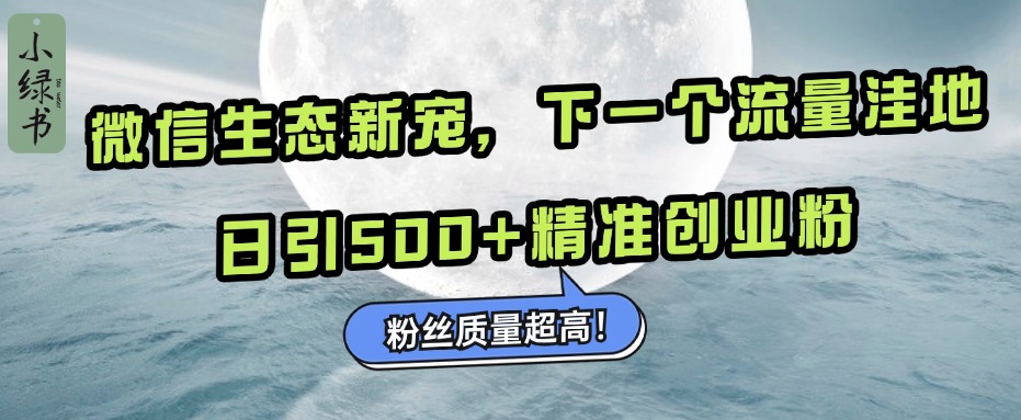 微信生态新宠小绿书：下一个流量洼地，粉丝质量超高，日引500+精准创业粉，创学金矿——2025年领先的创业与教育知识付费平台创学金矿· 知识付费平台