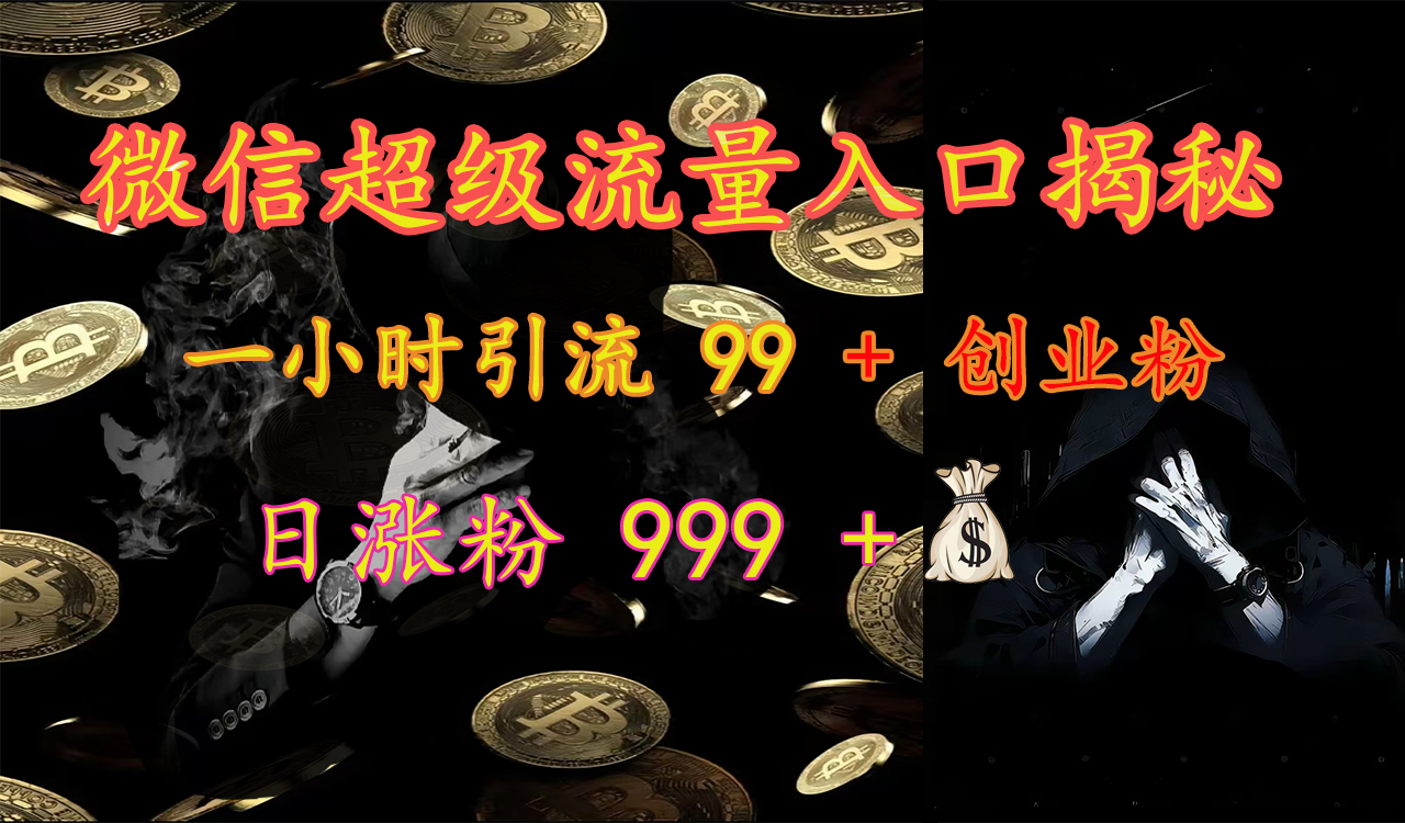 微信超级流量入口揭秘：一小时引流 99 + 创业粉，日涨粉 999 +【揭秘】创学金矿——2025年领先的创业与教育知识付费平台创学金矿· 知识付费平台