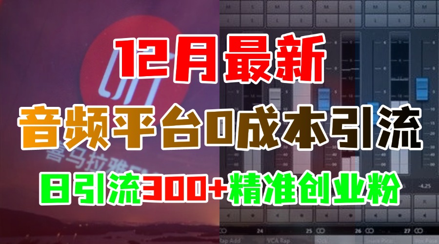 12月最新：音频平台0成本引流，日引300+精准创业粉创学金矿——2025年领先的创业与教育知识付费平台创学金矿· 知识付费平台