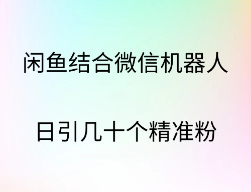 闲鱼结合微信机器人，日引几十个精准粉创学金矿——2025年领先的创业与教育知识付费平台创学金矿· 知识付费平台