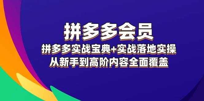 拼多多 会员，拼多多实战宝典+实战落地实操，从新手到高阶内容全面覆盖创学金矿——2025年领先的创业与教育知识付费平台创学金矿· 知识付费平台