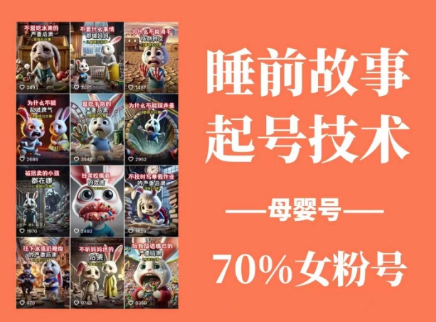 睡前故事起号技术，母婴号涨粉，70%女粉，百分百原创创学金矿——2025年领先的创业与教育知识付费平台创学金矿· 知识付费平台