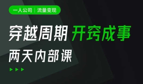 一人公司：流量变现课，一人公司的方法模型拆解， 拆解富人思维，流量思维，小老板思维等创学金矿——2025年领先的创业与教育知识付费平台创学金矿· 知识付费平台
