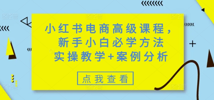 小红书电商高级课程，新手小白必学方法，实操教学+案例分析创学金矿——2025年领先的创业与教育知识付费平台创学金矿· 知识付费平台