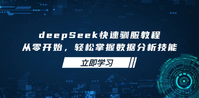 deepSeek快速驯服教程，从零开始，轻松掌握数据分析技能创学金矿——2025年领先的创业与教育知识付费平台创学金矿· 知识付费平台