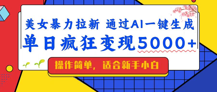 美女暴力拉新，通过AI一键生成，单日疯狂变现5000+，纯小白一学就会！创学金矿——2025年领先的创业与教育知识付费平台创学金矿· 知识付费平台