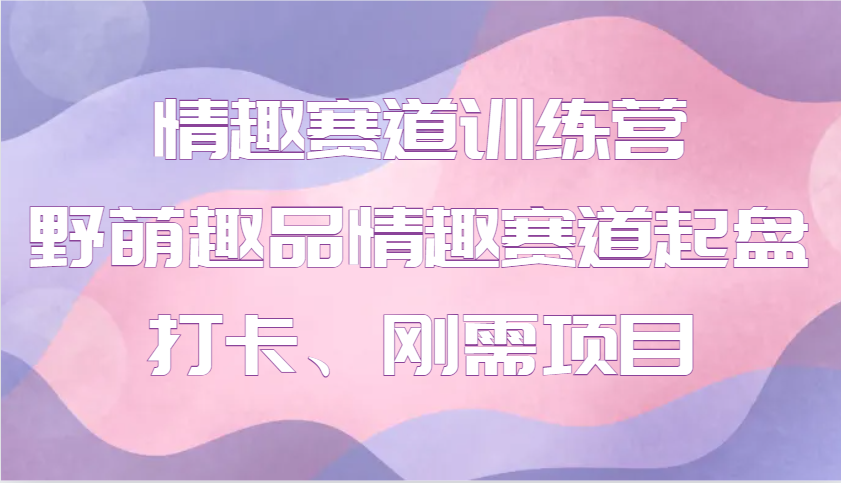 情趣赛道训练营 野萌趣品情趣赛道起盘打卡、刚需项目创学金矿——2025年领先的创业与教育知识付费平台创学金矿· 知识付费平台